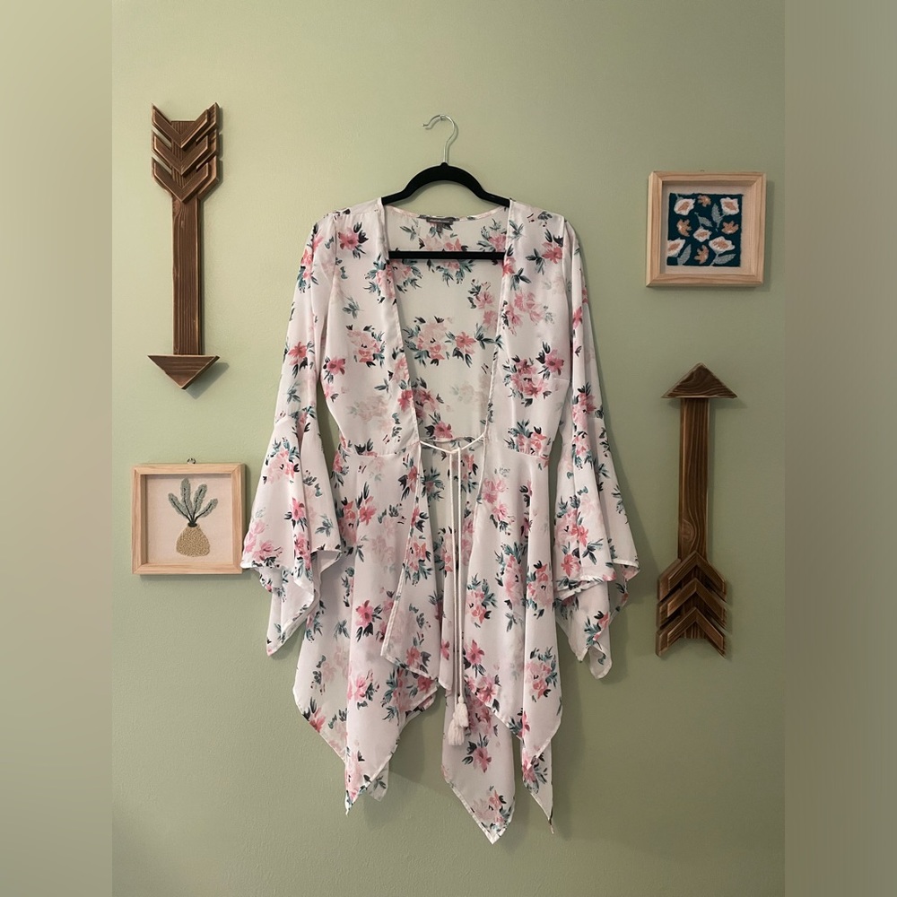 White floral cardigan